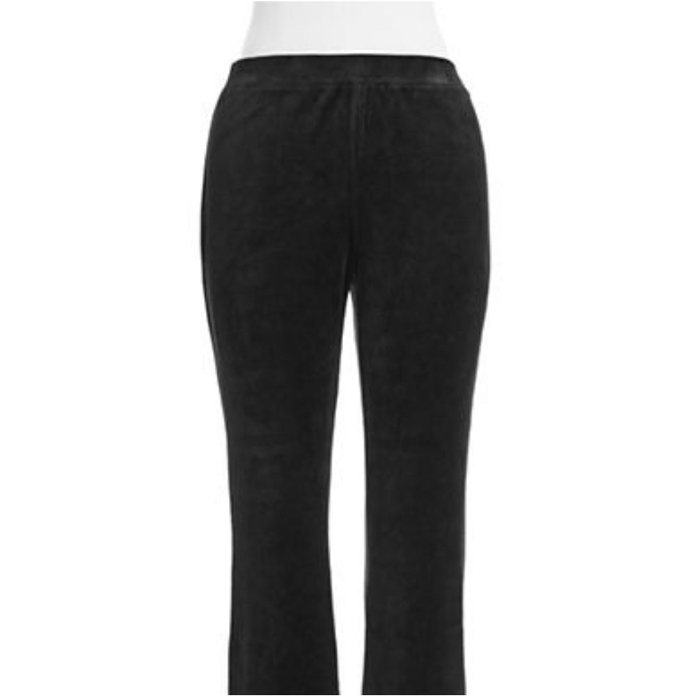 Style And Co. Plus Plus Pull On Stretch Velour Pants - Black - 1X